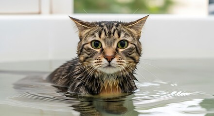 Tabby Cats Bath Time - A Wet and Wild Adventure.
