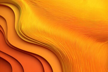 Abstract flowing waves of warm gradient colors featuring smooth curves and textured details in orange and yellow hues
