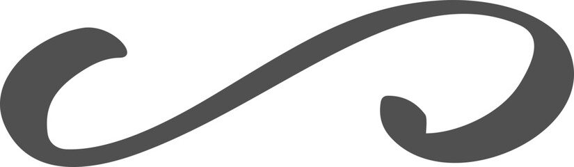 Swoosh line. Swash underline. Hand-drawn brush stroke. Vintage wavy shape. Squiggly flourish and doodle curved decorative design element