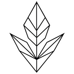Geometric Abstract Plant Leaf Symbol Design