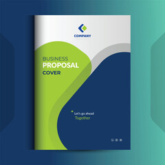 Blue-Green Proposal cover Design Template concepts are adept for corporate Business	
