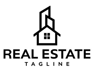 Minimal Real Estate Logo Icon Abstract Building and Roof Vector Design