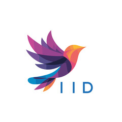 “Colorful Abstract Bird Logo Design – IID Later Logo, Modern Geometric Vector Illustration”
