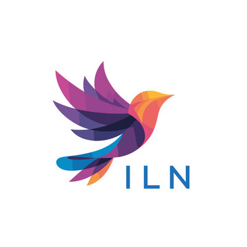 &ldquo;Colorful Abstract Bird Logo Design &ndash; ILN Later Logo, Modern Geometric Vector Illustration&rdquo;
