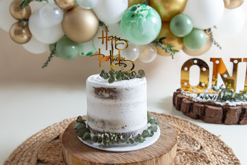 naked cake wood rustic background