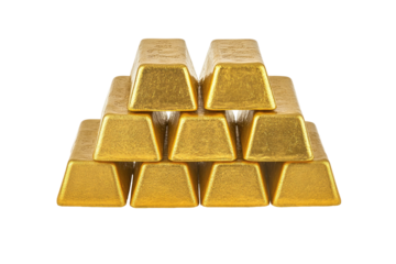 gold bars isolated on white background