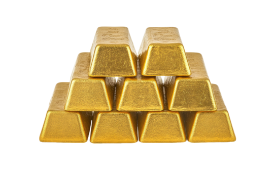 gold bars isolated on white background