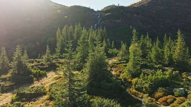 Experience natures beauty in a captivating video of sunlit hills