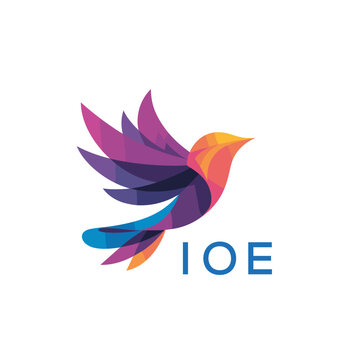 &ldquo;Colorful Abstract Bird Logo Design &ndash; IOE Later Logo, Modern Geometric Vector Illustration&rdquo;

