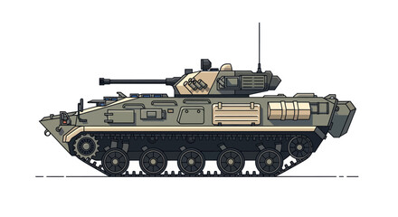 Detailed Illustration of a Military Armored Fighting Vehicle. © wong