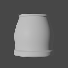 Simple ceramic vase with smooth surface and soft shadow on gray background. Minimalist design ceramic vase