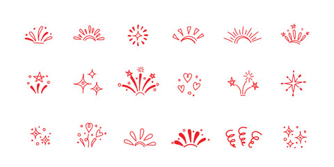  Line cute element set. Hand-drawn sketch doodle style arrow, cloud, star with marker stroke pencil highlight. Doodle sketch heart, star, cloud cartoon sticker shapes