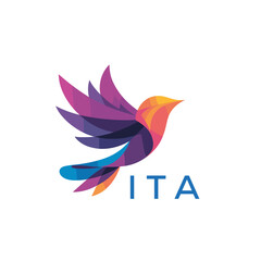 “Bright Modern Bird Symbol for Brand Identity” ITA Later Logo, “Professional Bird Logo Template for Creative Projects” “Stylish Multicolored Bird Emblem for Marketing”
