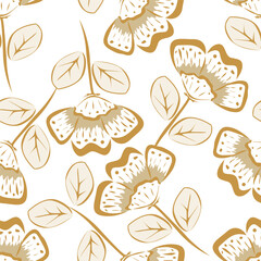 Exotic hand drawn flowers, seamless patterns with floral for fabric, textiles, clothing, wrapping paper, cover, banner, home decor, abstract backgrounds