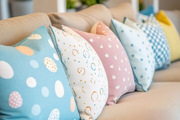 Obraz premium luxury Place Easter-themed throw pillows on your couches or chairs to add a pop of color and fun