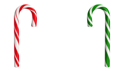  Classic Candy Cane Bundle – Two Festive Variations Isolated on Transparent Background