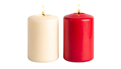 Classic Candle Bundle – Two Lit Flame Variations Isolated on Transparent Background