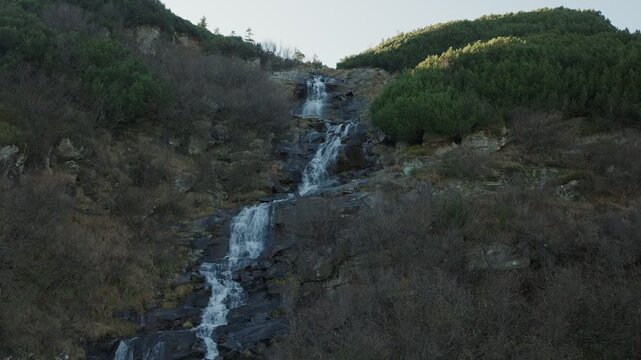 A serene video of a waterfall in a lush forest, creating tranquility