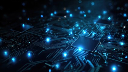 Obraz premium Abstract circuit board with glowing points