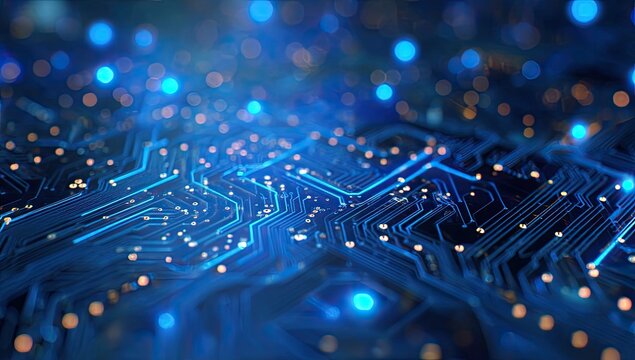 Abstract circuit board close-up