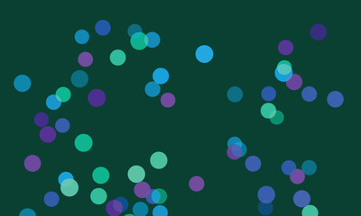 Abstract Dark Green Background with Purple and Blue Circles Design