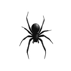 Obraz premium Realistic black spider illustration with detailed legs and texture isolated on white