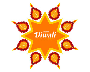 vector illustration of diwali with decorative diya vibrant festival of lights celebration