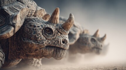 Tortoises reimagined with horns: an artistic blend of nature and imagination