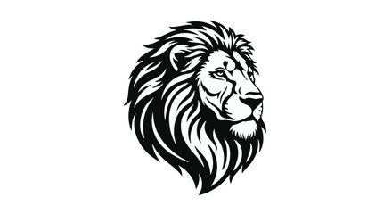 Majestic lion head illustration symbolizing power, courage, and strength.
