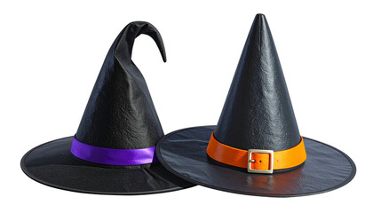 Classic Witch Hat Bundle – Two Halloween Variations Isolated on Transparent Background
