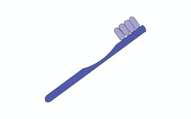 A single purple toothbrush with blue bristles isolated on white background