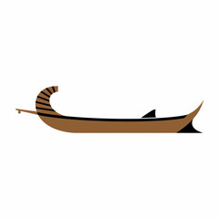 Stylized Gondola Illustration with Curved Design and Striped Detail.