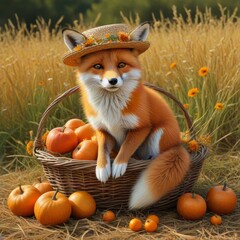 fox in a basket