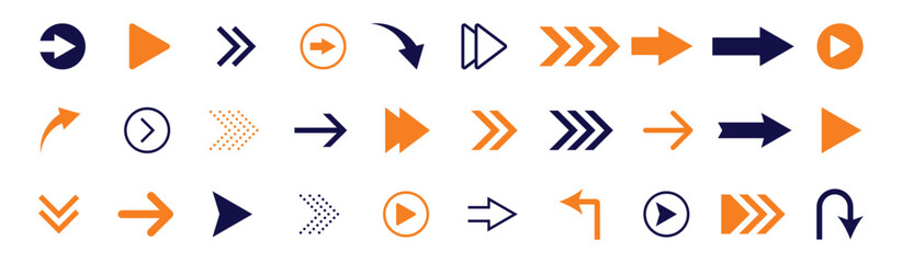 Arrow icon vector set. Arrows collection. Arrow. Cursor. Minimal simple arrows graphic element