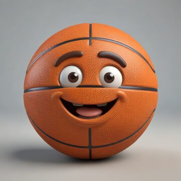 smiling basketball ball