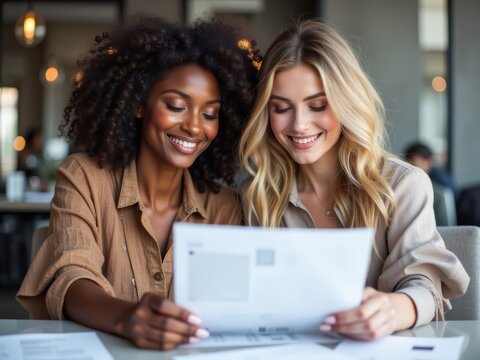 two women with laptop