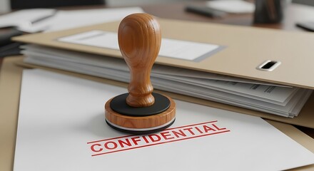 Confidential Document with Stamp - Business Security and Information Protection.