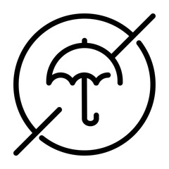 Line vector of a crossed umbrella, representing umbrella restriction area