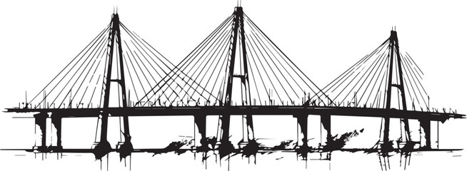 sketches of different bridges, simple line art, white background, ink drawing, simple lines, minimal details, high contrast, hyperrealistic
