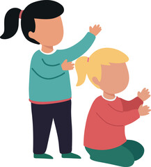 Fototapeta premium Two Faceless Children Playing