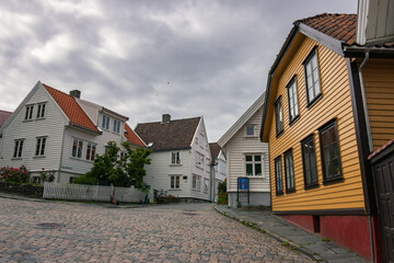 Beautiful view of the streets of Stavanger city (Norway)