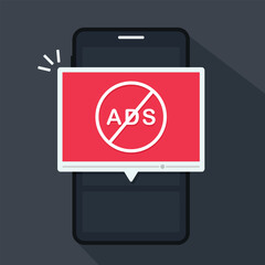 No mobile ads. Illustration vector