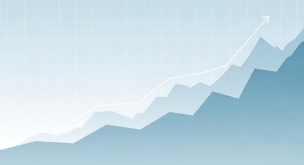 Abstract Upward Trend Graph with Blue Gradient Background.