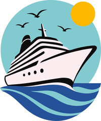 Luxury Cruise Scalable SVG Vector Graphic with Editable Paths and Layers for Web, UI Design, Digital Art, and Print Applications