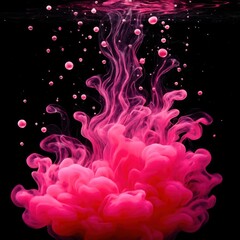 pink smoke on black background