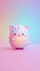 Adorable Pink Creature with Spikes and Cute Features.