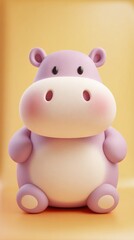 Naklejka premium Adorable Purple Hippo Toy - Cute and Playful Stuffed Animal.