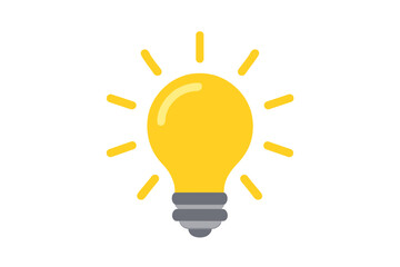 Bright yellow glowing light bulb icon representing a brilliant new idea or solution