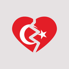 Turkey Flag Broken Heart Icon