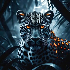 leopard in the night